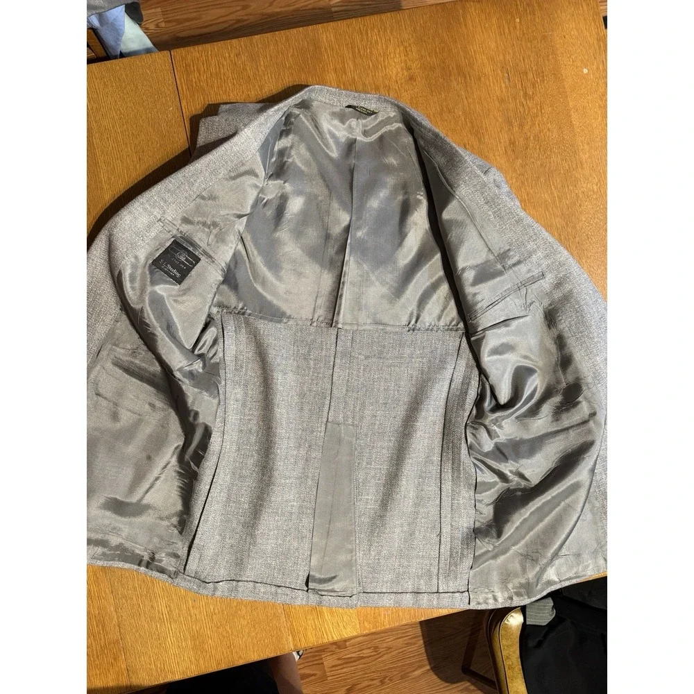 Vintage Ellis S.L.‎ Sterling Men's 40R Gray Herringbone Wool Sport Coat USA